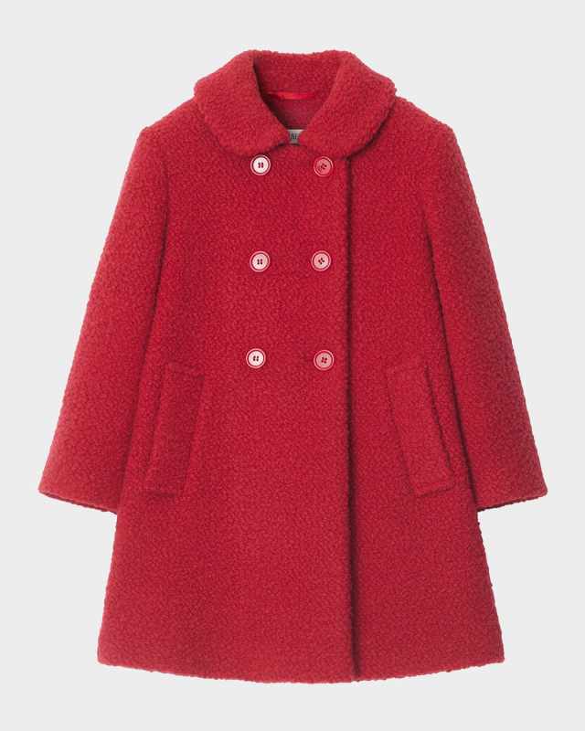 Girl's Dora Boucle Double-Breasted Dress Coat, Size 4-14